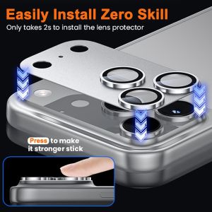 for iPhone 17 Pro Max Camera Lens Protector-Shatterproof Metal Tempered Glass Rear Camera Screen CoverUltra Strong Adsorption