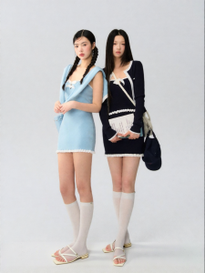 La lune Du ciel | Áo Cardigan Knit Phối Màu Thời Trang Dễ Kết Hợp
