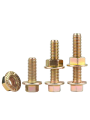 High Strength 10.9 Grade Hex Wrench Screw Nut Set with Pad Bolt Thread M6M8M10-M20 Flange Face Screw Thread Kit Metal Square Head. 