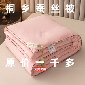 Genuine Goods Silk Quilt 100% Mulberry Silk Summer Cool Air Conditioner Quilt Double Quilt for Spring and Autumn Single Dormitory Cotton Quilt Duvet Insert