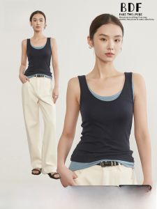 MiiOW | Áo ba lỗ lụa tơ tằm thời trang MiiOW dành cho nữ Áo chui đầu dài vừa phải Áo khoác ngoài mùa hè màu trơn Áo ba lỗ che chắn