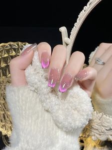 Galaxy Crystal Purple Dynamic Diamond in the Debris Cats Eye Foreign Dopamine Finished Nail Beauty Handmade Wear Nail