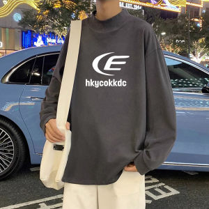 Hong Kong Style Double-Sided Dralon Bottoming Shirt Men Autumn and Winter Half Turtleneck Knitwear Trendy Couple Inner Wear Long Sleeve T-shirt