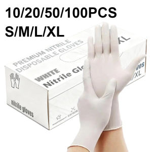 10/20/50/100PCS White Nitrile Gloves Disposable Household Cleaning Gloves Pet Cleaning Hairdressing Tattoo Car Wash Tools