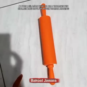 ( 1 PCS ) GILASAN KUE 30 CM / ROLLING PIN / ROLLER KUE ROTI / PLASTIK WARNA KUNING
