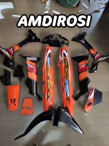 COVER BODY HALUS YAMAHA FIZ R FIZR F1ZR FULLSET BODI SET FIZR F1ZR FIZ R FULL CLUTH TAHUN 2005 WARNA HITAM ORANGE