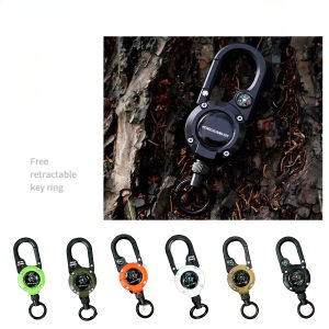 Rope Retractable Pull Reel Steel Wire Carabiner Key Chains Buckle Holder Outdoor Sporty Keychain Multiple Tool Anti-Theft