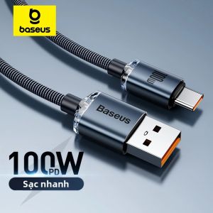 BASEUS | Cáp Sạc Nhanh Baseus 6A USB Type C Dành Cho Realme Huawei P40 Pro 66W Samsung Oneplus Poco F3 - Dây Sạc Dữ Liệu Bện