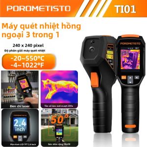 Máy Ảnh Chụp Ảnh Nhiệt Hồng Ngoại Cầm Tay TI01 -20~550 ℃   Máy Dò Hình Ảnh Laser Chống Rơi Chống Nước Có Thể Sạc Lại 240x240 Pixel