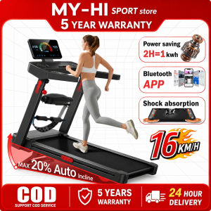 Treadmill Auto Incline Treadmill 16KM/H Heavy Duty Foldable Electric Running Machine Walking Pad Indoor Exercise Machine for Gym