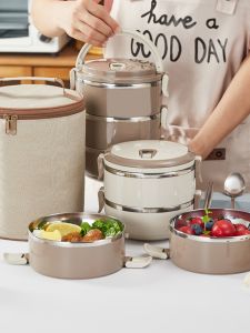 Thickened Stainless Steel Lunch Box Adult Office Worker Large Capacity Multi-Layer Bento Insulation Bucket Compartment with Lid Student Lunch Box