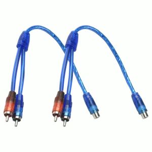 2Pcs Set RCA Audio Cable "Y" Splitter Adapter Computer 1 Female To 2 Males Cord 12 Inch Cables For Home Audio