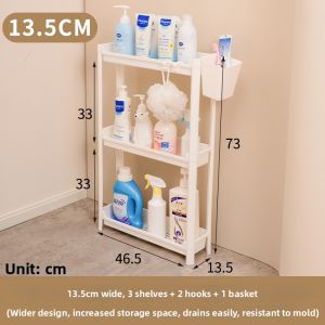 Multifunctional Movable Bathroom Shelf
