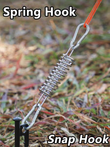 Heavy-Duty Tent Spring Hook for Windproof Camping Ground Anchors High-Strength Steel Snap Hook for Outdoor CanopySunshadeTarp