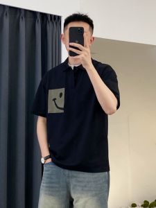 Áo Thun Nam Tay Ngắn Mùa Hè Thiết Kế Mặt Cười Cổ Polo Thời Trang Đa Năng Thường Ngày Chất Liệu Cotton Thoáng Khí