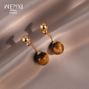 WENXI | Elegant Luxurious Multi-Wear Tigers Eye Stone Earrings