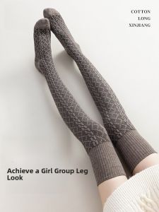 Miiow | Warm Wool Knee-high Socks For Women Thick Winter High Tube Knee Protector Slimming Long Leggings Socks Cat Person Brand