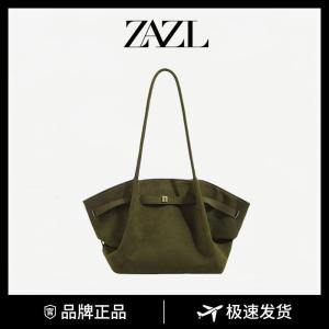 ZAZL Retro Handheld Basket Bag Large Capacity Versatile Underarm Dumpling Bag for Autumn Winter New Styles Soft Handle Tote Bag