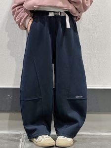 Girls Casual Loose Knife-Shape Pants Spring Autumn New Style Middle Large Childrens Clothing Fashionable Korean Version Splicing Sports Long Trousers