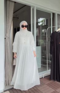 DRESS LEBARAN CERUTY POLOS FIT TO XL /NAURA POLOSAN CANTIK BANGET