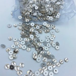 STONE KRISTAL KACA BENTUK BULAT LANCIP BOLONG TENGAH UKURAN 3 MM PER LUSIN KUALITAS GRADE AA WARNA PUTIH KILAU