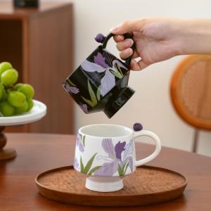 Iris Patterned Stylish Retro Ceramic Mug