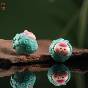 Handcrafted Green Turquoise Cute Cartoon Fruit Sister Pendant Mobile Phone Chain Accessory Optimized Jewelry Fashion Accessories