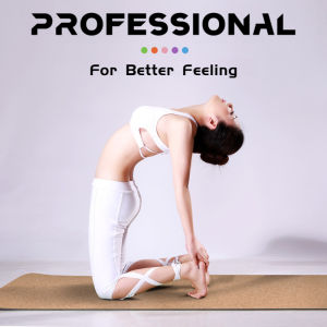 JBA ยางธรรมชาติหนา5มม. แผ่นรองโยคะไม้ก๊อกกันลื่นสองชั้นกว้าง66ซม. พร้อมแนวดูดซับเหงื่อเป็นมิตรกับสิ่งแวดล้อมดีสำหรับผู้หญิง