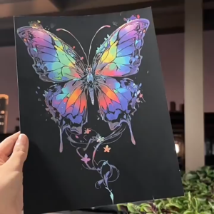 [SG STOCK] Glow in the Dark Scratch Art Rainbow Holographic DIY Craft Paper Educational Stress Relief Toy Gift