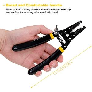 7-Inch Wire Stripper 10-22AWG Cutting and Crimping Device Multi-Functional Manual Tool for Copper Wire Stripper Professional