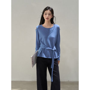 Unique Small Wildberry Design Womens Sweater 2025 Autumn New Style Slim Fit Beautiful Top Long Sleeve round Neck Single Button