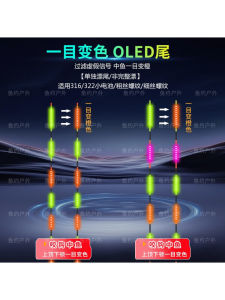 Color Changing Night Glow Fishing Floats Sensitive LED Hard Tail Universal 316/322 Small Electronic OLED Double Row Hooks