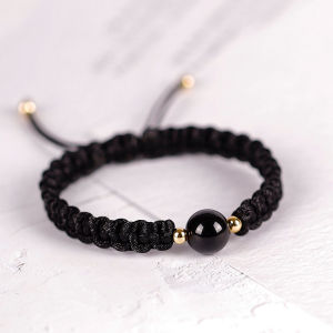 Handcrafted Black Obsidian & Yellow Quartz Bracelets: A Stylish Couple's Choice