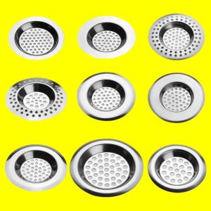 Stainless Steel Bathroom Sink Hair Filter Net Drainage Pipe Anti-Clogging Tool Kitchen Sink Strainer Hair Remover Filter Sheet