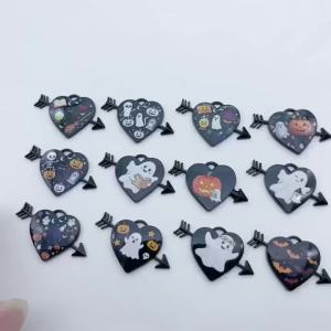 hot toys | 10 Chiếc Hỗn Hợp Halloween Trang Sức Quyến Rũ Acrylic Trái Tim Mũi Tên Ma Bí Ngô Bát Mặt Dây Chuyền Để Làm Thủ Công Và Làm Quà Tặng Tiệc