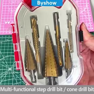 Byshow drill bit HSS Titanium Coated Hex Shank Step Drill Set hole saw Drill Bits heavy duty for Stainless Steel Steel Drills Wood Cone Hole Opener Cutter Bits drilling tools mata drill tebuk besi mata pemutar skru drill 钻头