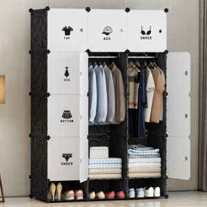 Simple Wardrobe Set Installation Plastic Wardrobe Bedroom Space-Saving Adult Corner with Shoe Cabinet Minimalist Modern Economical
