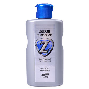 SOFT99 Glaco Glass Compound Z 100 ml - Abrasive Glass Cleaner for Car - Hydrophobic Glass Coating Preparation - Remove Oily Stains & Remains of Other Coatings - Applicator Sponge Included