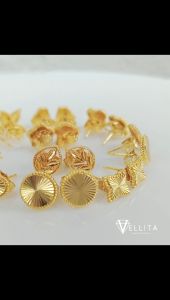 [VJ]NEW!! Earring "L&V Luxury Design" Studs Earrings 999.9 Bangkok Gold Plated Earrings ELV <Subang Paku>