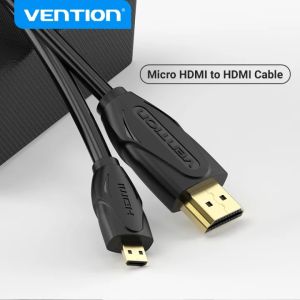 Vention Micro 1.4V HDMI to HDMI Cable Gold-Plated 4K 1080P High Premium HDMI For Camera Mini HDMI Male to Male Cord for GoPro Sony Camera Callphone Tablet Projector HDTV Mini HDMI