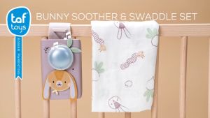 Taf Toys ชุดกล่อมนอนเเละผ้าห่อตัว Bunny Soother & Swaddle Set ผ้าอ้อม ของเล่นเด็ก 0 เดือน ขึ้นไป
