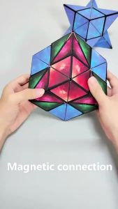 3D Magnetic Magic Cube : Enhance Spatial Thinking and Intelligence with a Variety of Shapes Educational Boys Girls Multicoloured Game