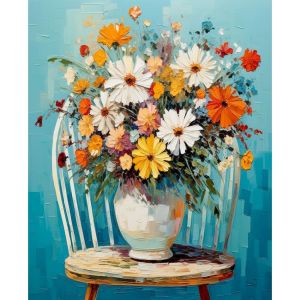 RUOPOTY-Diy Oil Painting By Numbers Flowers Vase Paint Kit Watercolor Picture Frame Markers By Numbers Crafts Acrylic Wall Decor