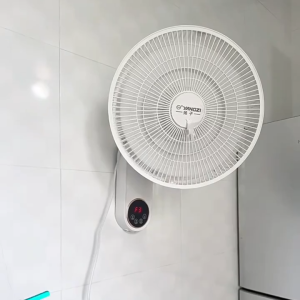 Wall Fan Electric Fan Inverter With Remote Control 3 Speeds Home Office Cooling Fan 15 Blades Wall Fan Strong Wind Air Circulation Fan Punching-free