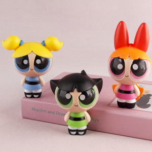 YF 3pcs The Powerpuff Girls Action Figure Blossom Bubbles Buttercup Model Dolls Toys For Kids Ornament FY