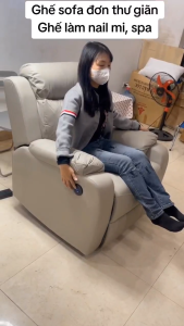 Ghế Sofa Đơn Thư Giãn Ngả Lưng Đọc Sách Ghế Làm Nail Ghế Nối Mi Chất Liệu Da Êm Thoải Mái Co Giãn Đàn Hồi M227