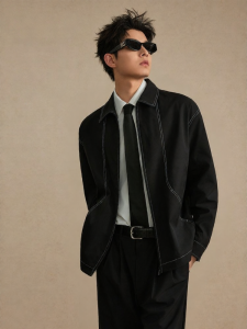 Cabbeen | Áo Khoác American Vintage Viền Đối Chiếu Màu