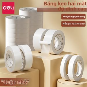 deli | Băng Dính Hai Mặt Cao Cường Độ Lõi Nhỏ Dễ Xé Di Động Giấy Bông