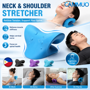 Cammuo Neck Shoulder Stretcher Chiropractic Cervical Traction Device Massage Pillow for Cervical Pain Relief Spine Alignment