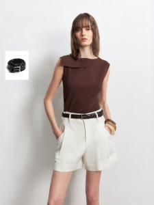 Vero Moda | Leisure Belted A-Line Skirt-Pants with Tencel and Linen